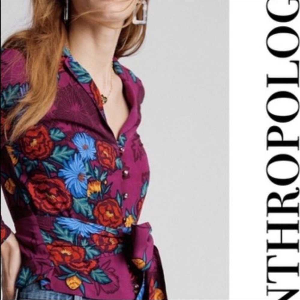 Anthropologie Maise Tie Front Blouse.